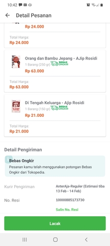 cek resi tokopedia
