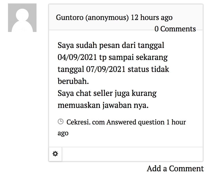 status paket tidak berubah status paket tidak berubah
