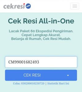 Salin nomor resi yang diberikan pihak pengirim paket atau penjual  e-commerce/marketplace.